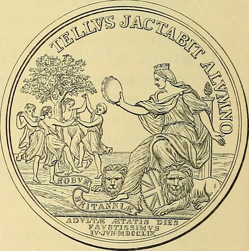 An illustration from Medallic illustrations of the history of Great Britain and Ireland to the death of George II, 1885, leaf 713