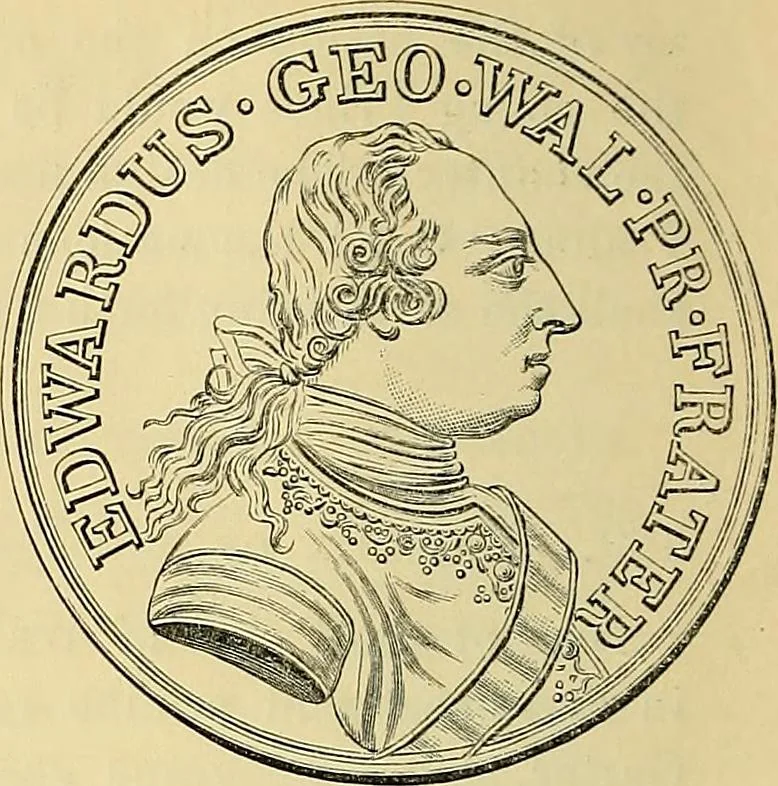 An illustration from Medallic illustrations of the history of Great Britain and Ireland to the death of George II, 1885, leaf 715