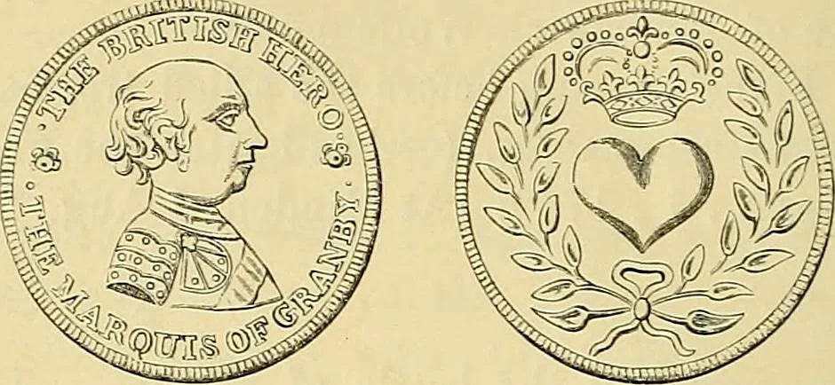 An illustration from Medallic illustrations of the history of Great Britain and Ireland to the death of George II, 1885, leaf 719