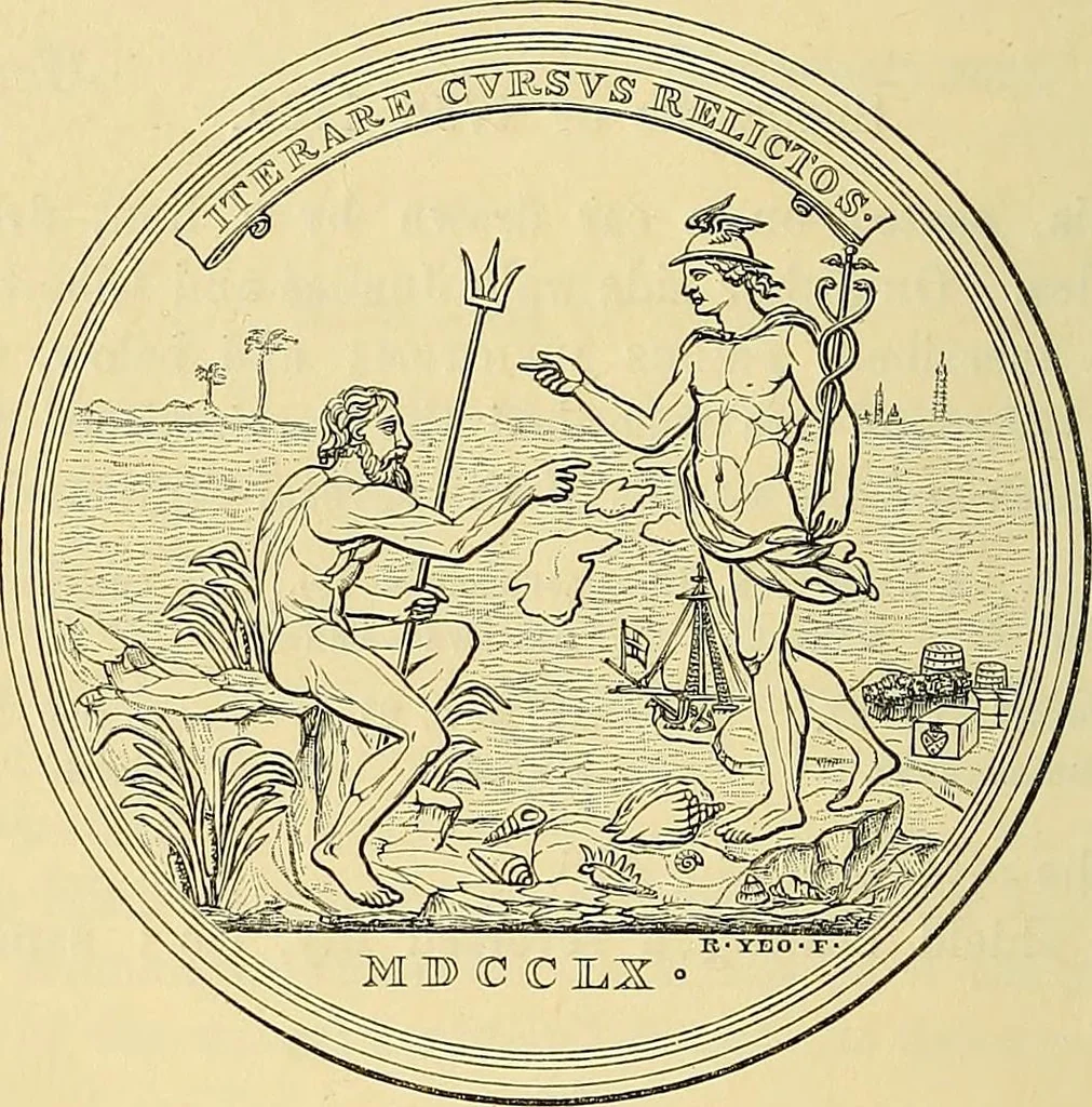 An illustration from Medallic illustrations of the history of Great Britain and Ireland to the death of George II, 1885, leaf 725