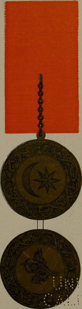 An illustration from Medals of the British navy and how they were won : with a list of those officers, who for their gallant conduct were granted honorary swords and plate by the Committee of the Patriotic Fund, 1895, leaf 140