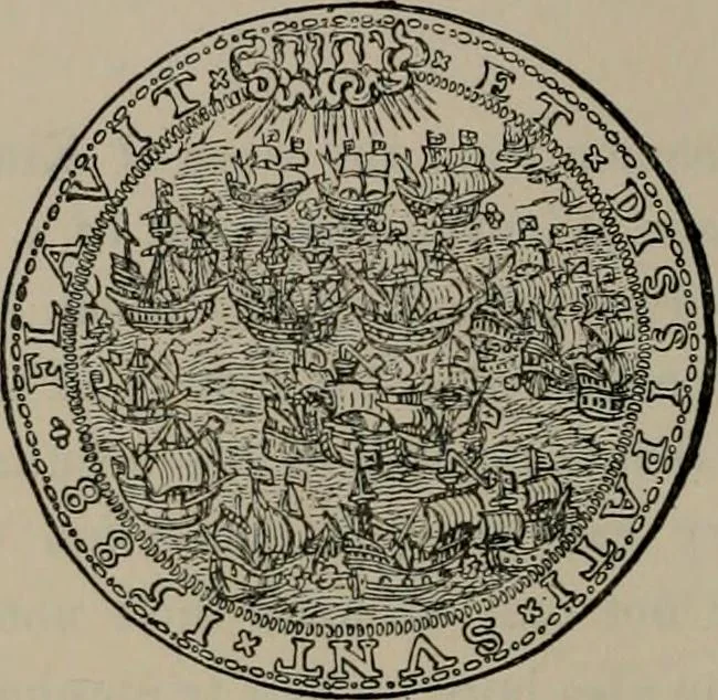 An illustration from Medals of the British navy and how they were won : with a list of those officers, who for their gallant conduct were granted honorary swords and plate by the Committee of the Patriotic Fund, 1895, leaf 23