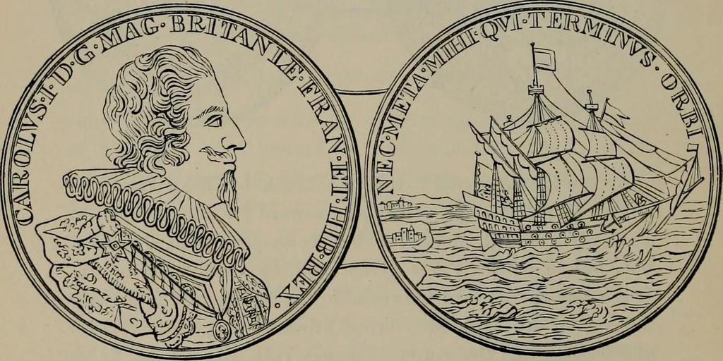 An illustration from Medals of the British navy and how they were won : with a list of those officers, who for their gallant conduct were granted honorary swords and plate by the Committee of the Patriotic Fund, 1895, leaf 25