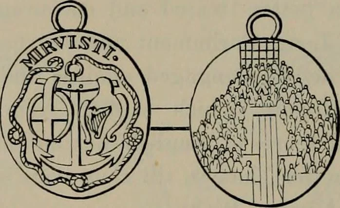 An illustration from Medals of the British navy and how they were won : with a list of those officers, who for their gallant conduct were granted honorary swords and plate by the Committee of the Patriotic Fund, 1895, leaf 27