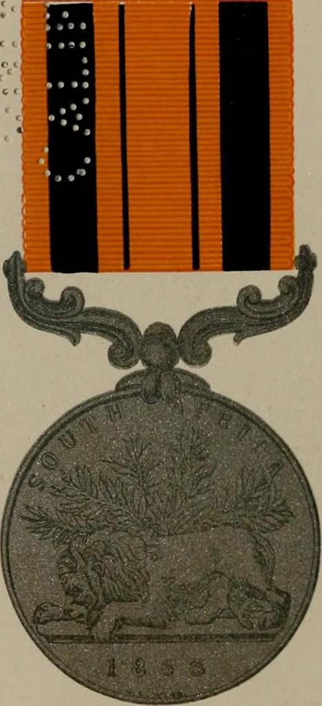 An illustration from Medals of the British navy and how they were won : with a list of those officers, who for their gallant conduct were granted honorary swords and plate by the Committee of the Patriotic Fund, 1895, leaf 343