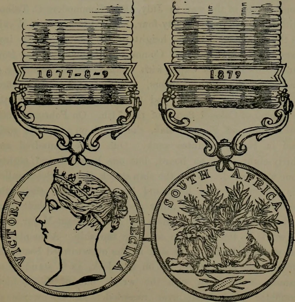 An illustration from Medals of the British navy and how they were won : with a list of those officers, who for their gallant conduct were granted honorary swords and plate by the Committee of the Patriotic Fund, 1895, leaf 344