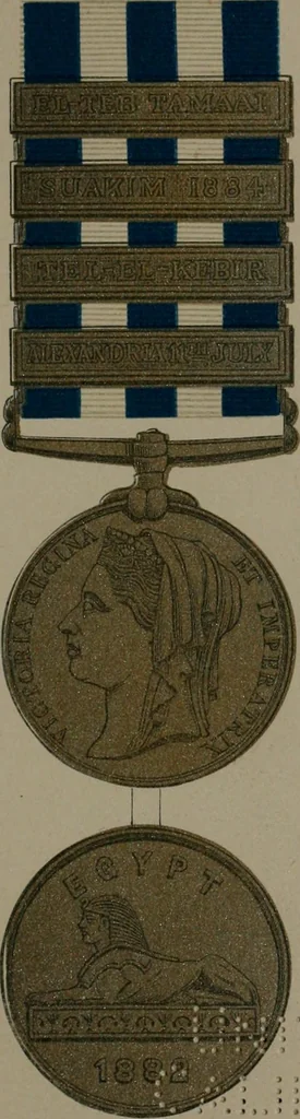 An illustration from Medals of the British navy and how they were won : with a list of those officers, who for their gallant conduct were granted honorary swords and plate by the Committee of the Patriotic Fund, 1895, leaf 402