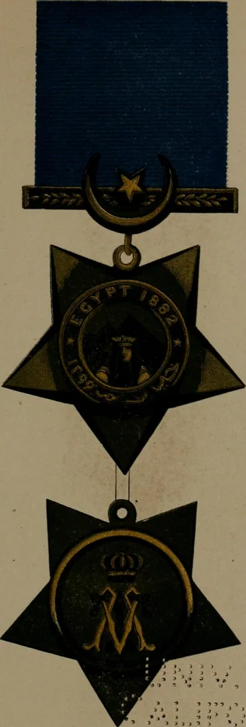 An illustration from Medals of the British navy and how they were won : with a list of those officers, who for their gallant conduct were granted honorary swords and plate by the Committee of the Patriotic Fund, 1895, leaf 406