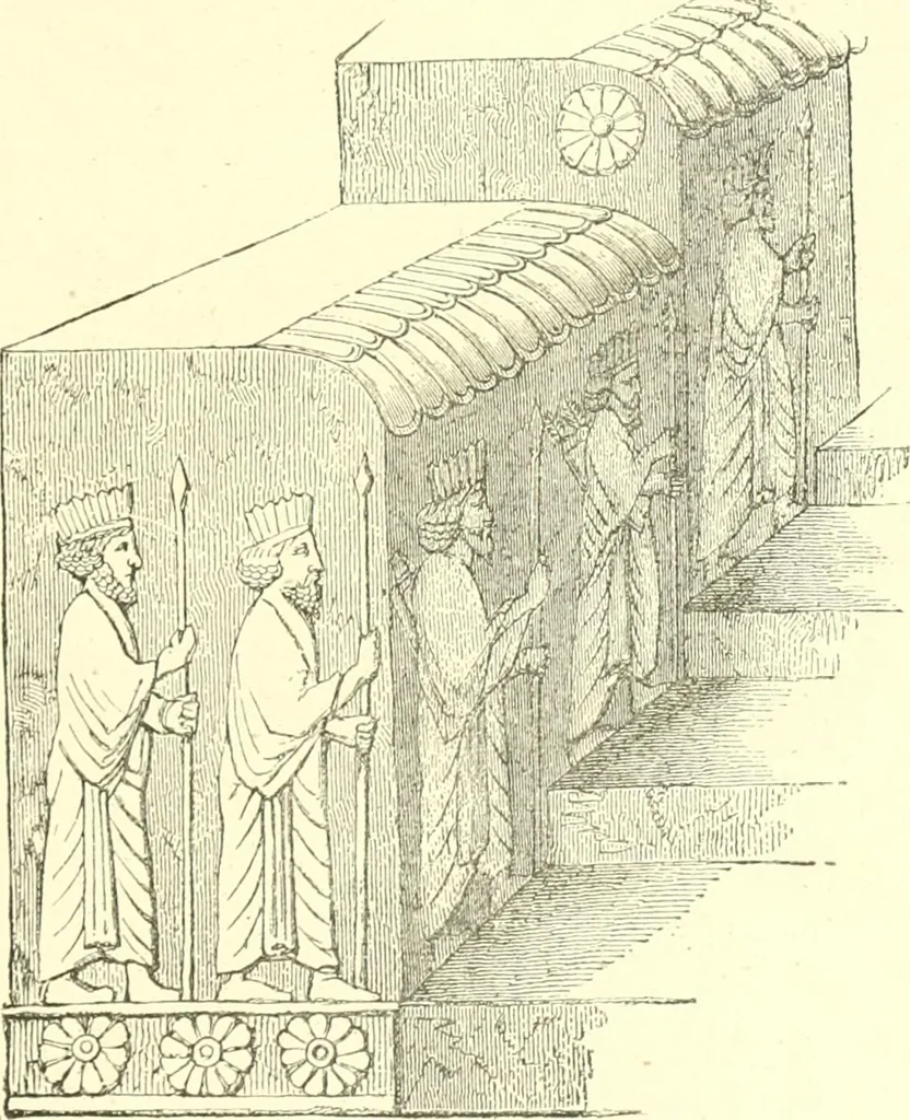 An illustration from Media, Babylon and Persia : including a study of the Zend-Avesta or religion of Zoroaster, from the fall of Nineveh to the Persian war, 1889, leaf 428