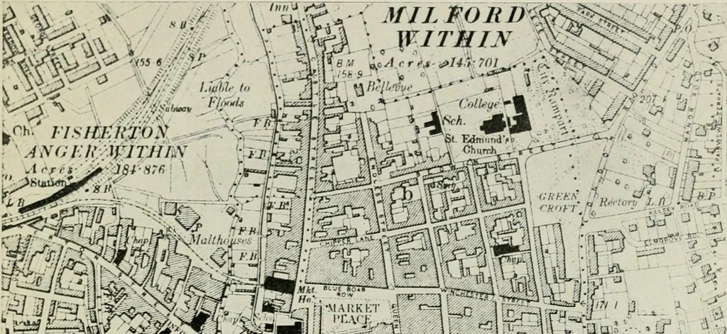 An illustration from Mediæval town planning : a lecture delivered at the John Rylands Library on the 13th December, 1916, 1917, leaf 30