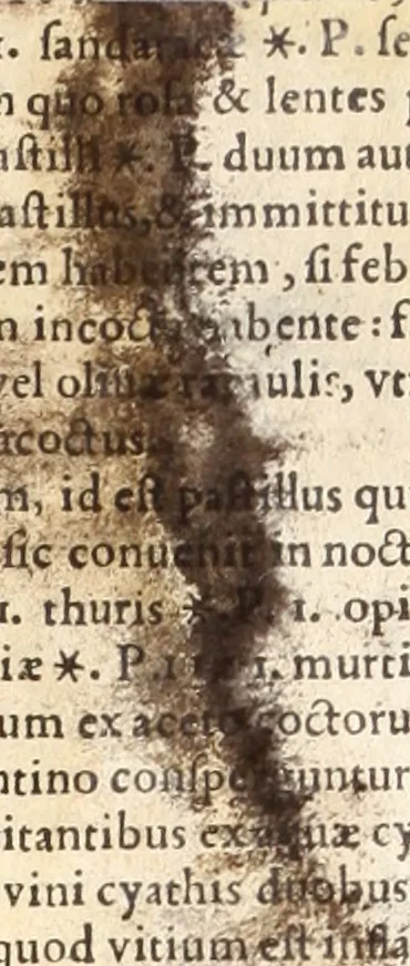An illustration from Medicae artis principes, post Hippocratem & Galenum. Graeci Latinitate donati, Aretaeus, Ruffus Ephesius, Oribasius, Paulus Aegineta, Aëtius, Alex. Trallianus, Actuarius, Nic. Myrepsus. Latini, Corn. Celsus, Scrib. Largus, Marcell. Empiricus. Aliíque praeterea, quorum unius nomen ignoratur. Index non solùm copiosus, sed etiam ordine artificioso omnia digesta habens. Hippocr. aliquot loci cum Corn. Celsi interpretatione, 1567, leaf 871