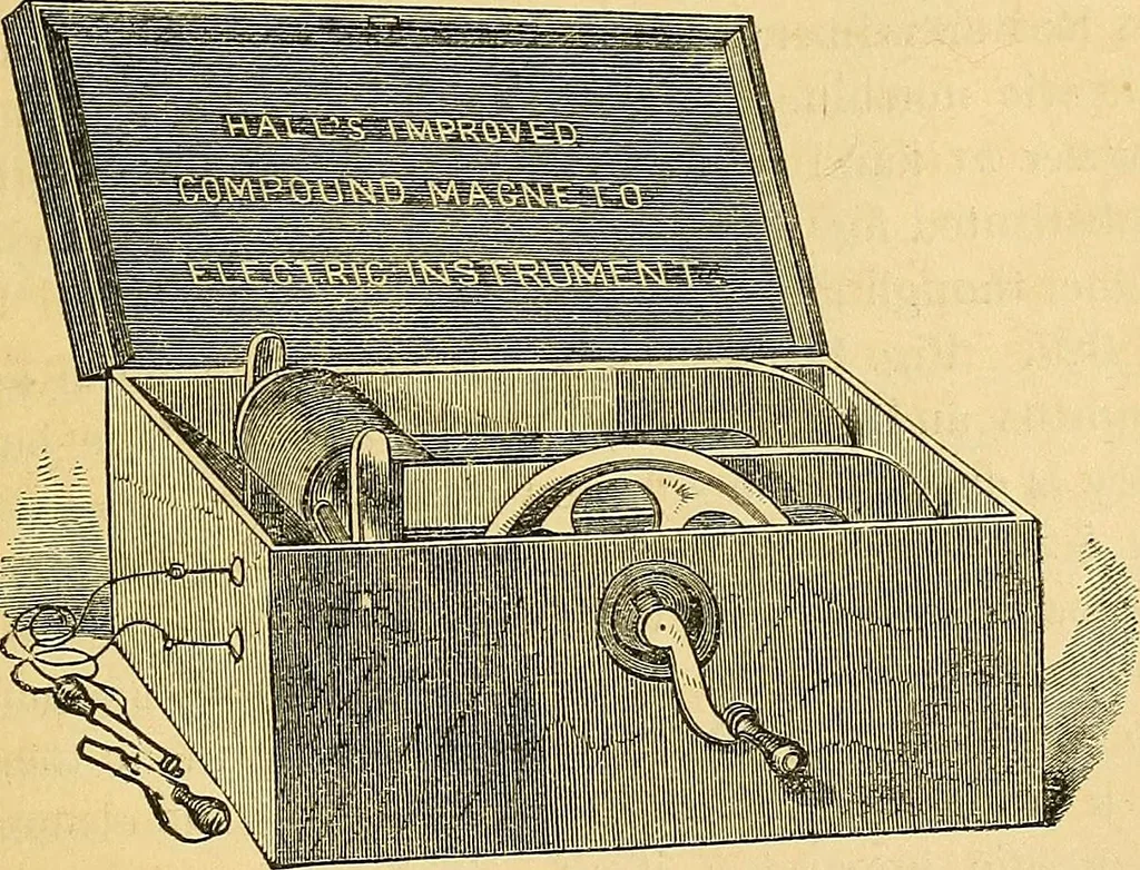 An illustration from The medical application of electricity, 1860, leaf 214