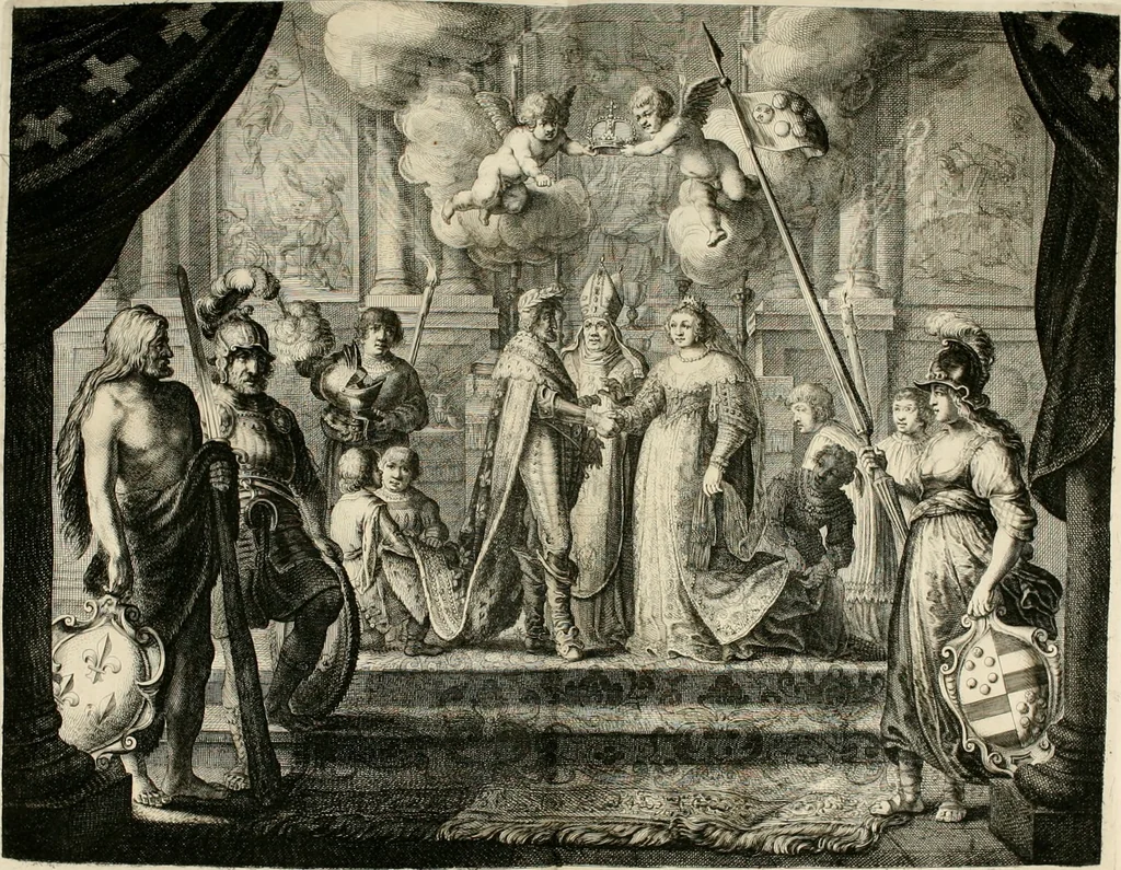 An illustration from Medicea hospes, sive Descriptio pvblicæ gratvlationis : qua Serenissimam, Augustissimamque reginam, Mariam de Medicis, excepit Senatvs popvlvsqve Amstelodamensis, 1638, leaf 33