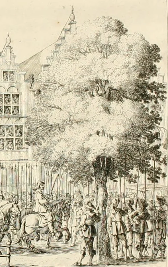 An illustration from Medicea hospes, sive Descriptio pvblicæ gratvlationis : qua Serenissimam, Augustissimamque reginam, Mariam de Medicis, excepit Senatvs popvlvsqve Amstelodamensis, 1638, leaf 43