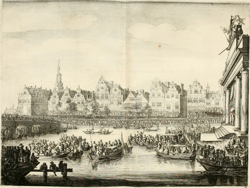 An illustration from Medicea hospes, sive Descriptio pvblicæ gratvlationis : qua Serenissimam, Augustissimamque reginam, Mariam de Medicis, excepit Senatvs popvlvsqve Amstelodamensis, 1638, leaf 91