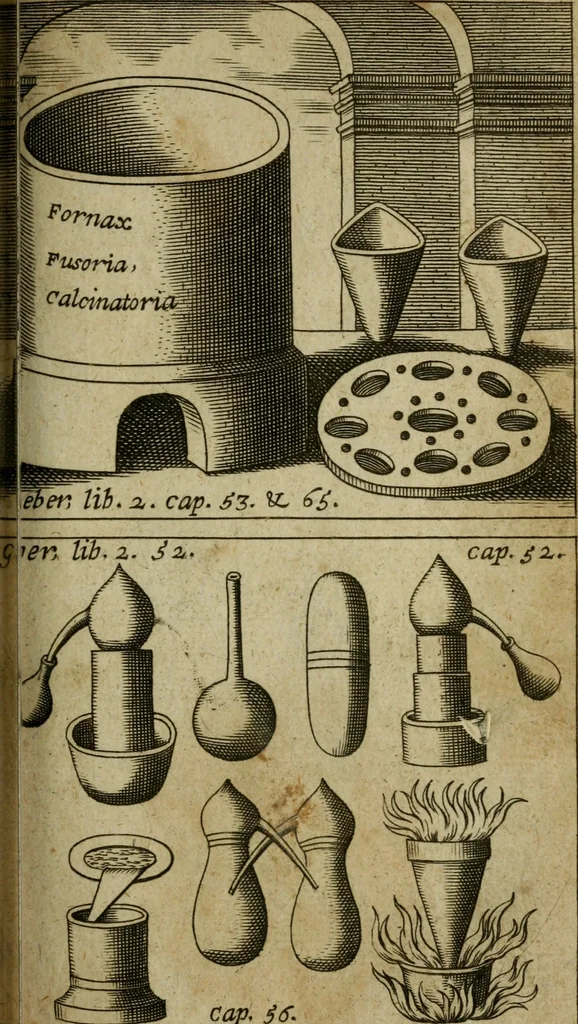 An illustration from Medicina practica, or, Practical physick : containing the way of curing the more eminent and usual diseases happening to humane bodies ... : whereunto is annexed, 1. The preparation of the praecipiolum of Paracelsus; 2. The key of Helmont and Lully; 3. The opening of Sol and Luna, 1692, leaf 364