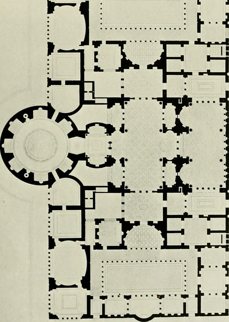 An illustration from Medieval architecture, its origins and development, with lists of monuments and bibliographies, 1912, leaf 100