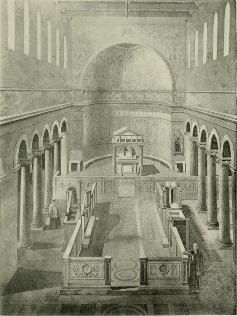 An illustration from Medieval architecture, its origins and development, with lists of monuments and bibliographies, 1912, leaf 150