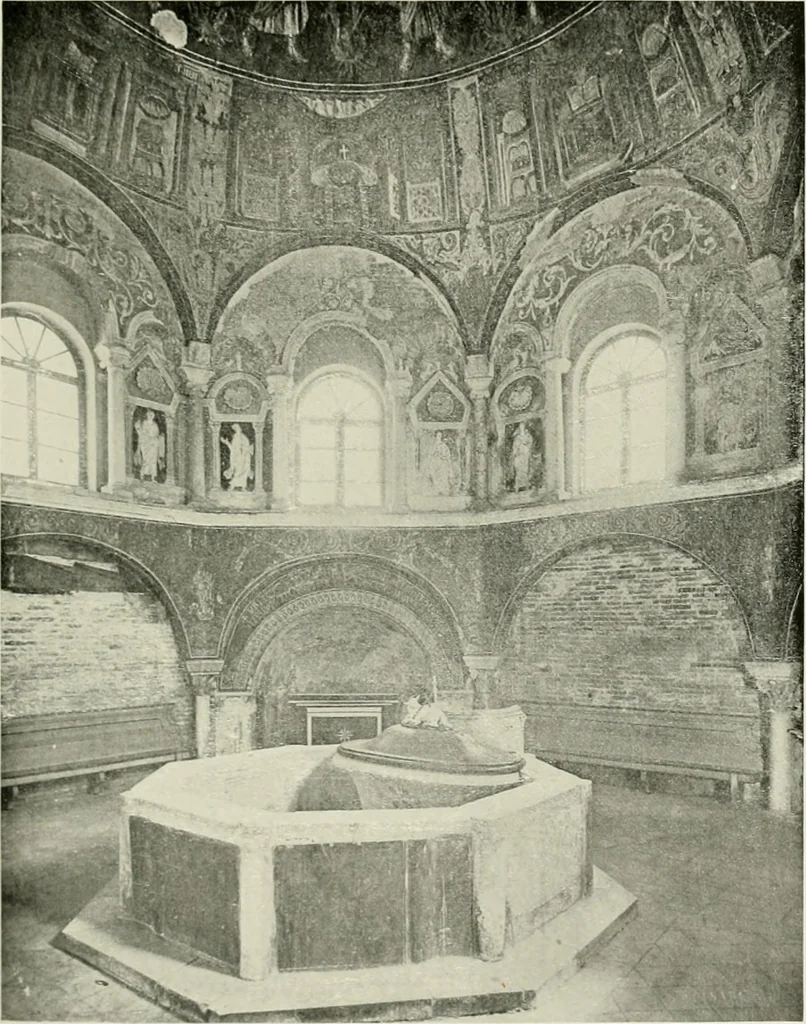 An illustration from Medieval architecture, its origins and development, with lists of monuments and bibliographies, 1912, leaf 174