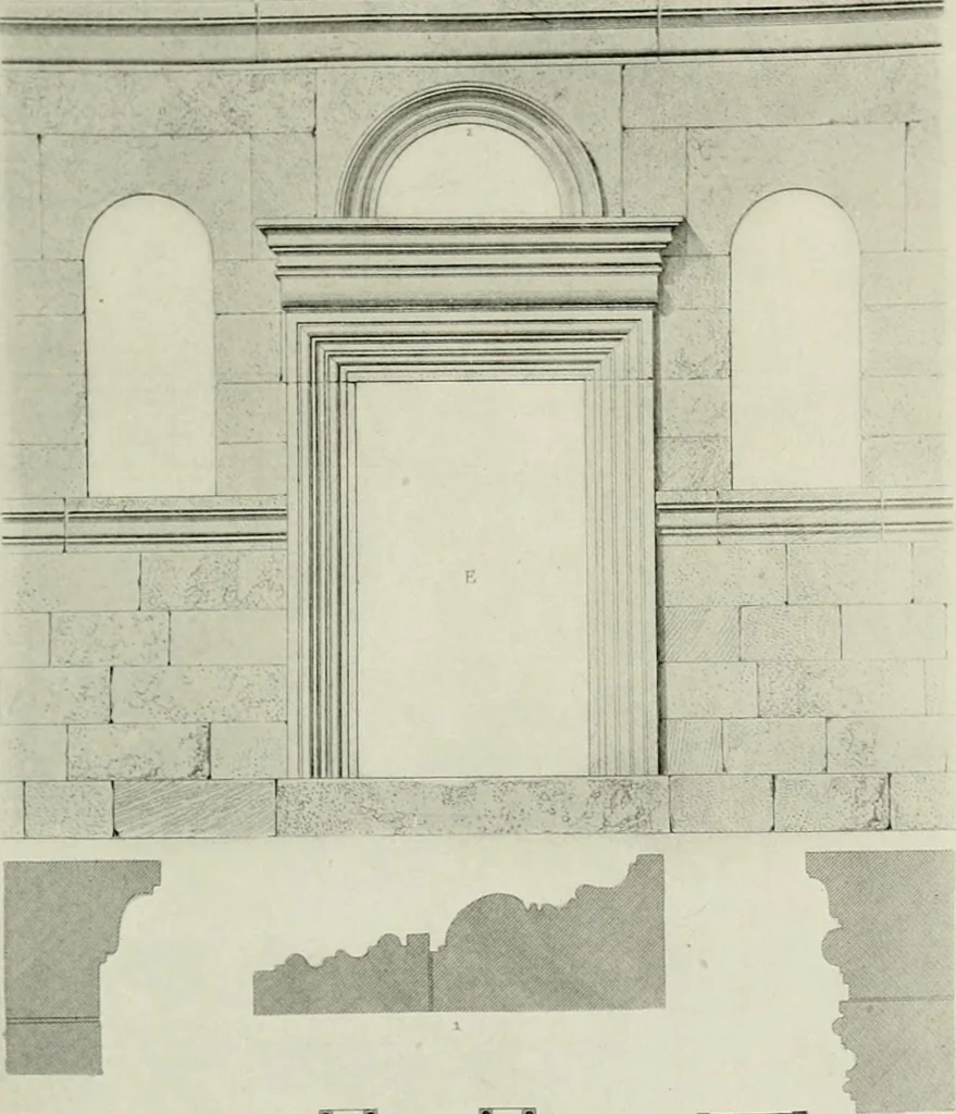 An illustration from Medieval architecture, its origins and development, with lists of monuments and bibliographies, 1912, leaf 198