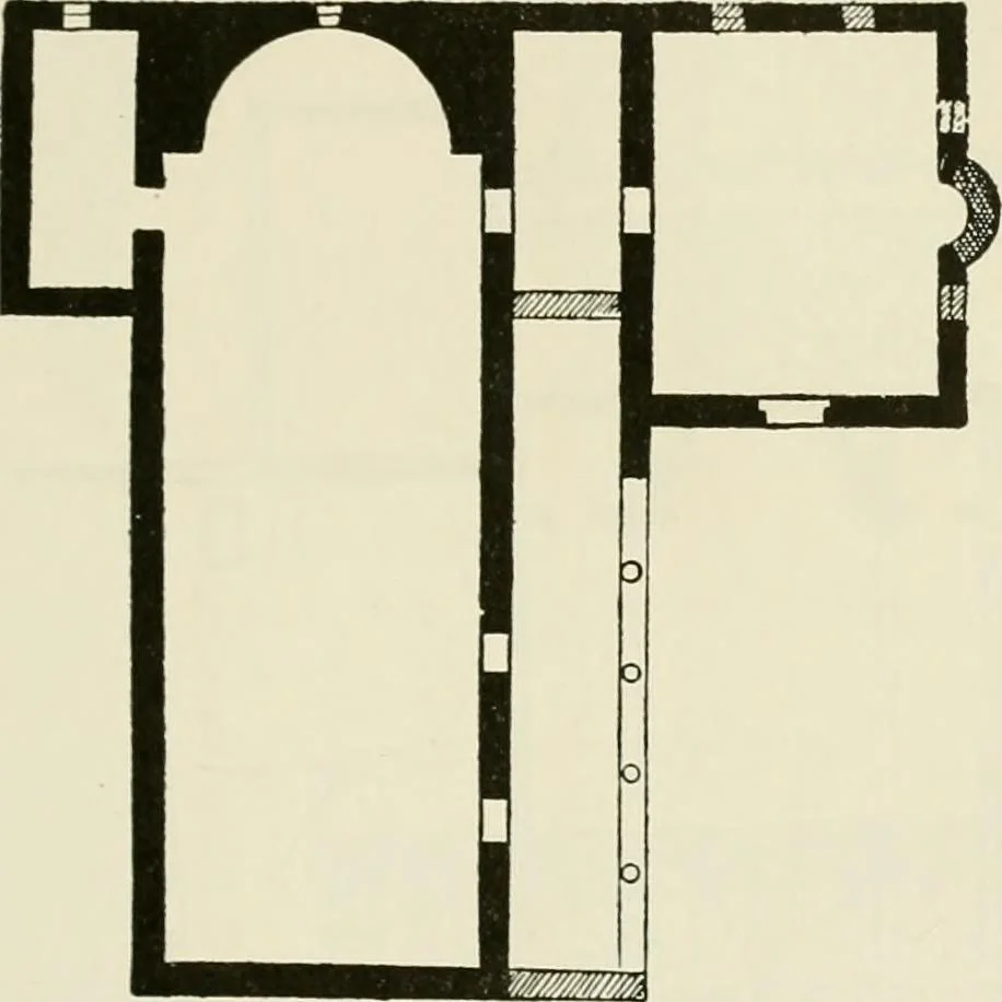 An illustration from Medieval architecture, its origins and development, with lists of monuments and bibliographies, 1912, leaf 206