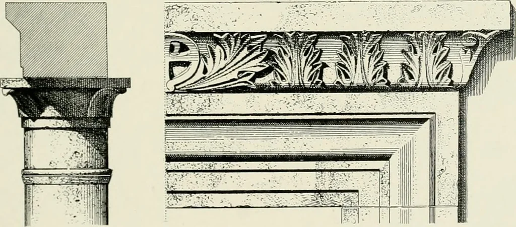 An illustration from Medieval architecture, its origins and development, with lists of monuments and bibliographies, 1912, leaf 208