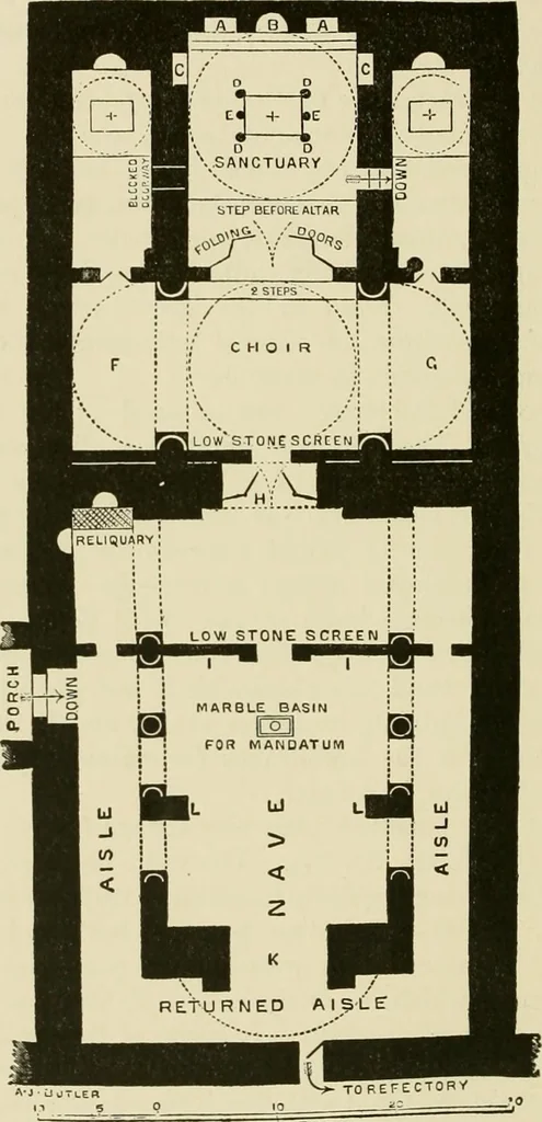 An illustration from Medieval architecture, its origins and development, with lists of monuments and bibliographies, 1912, leaf 211