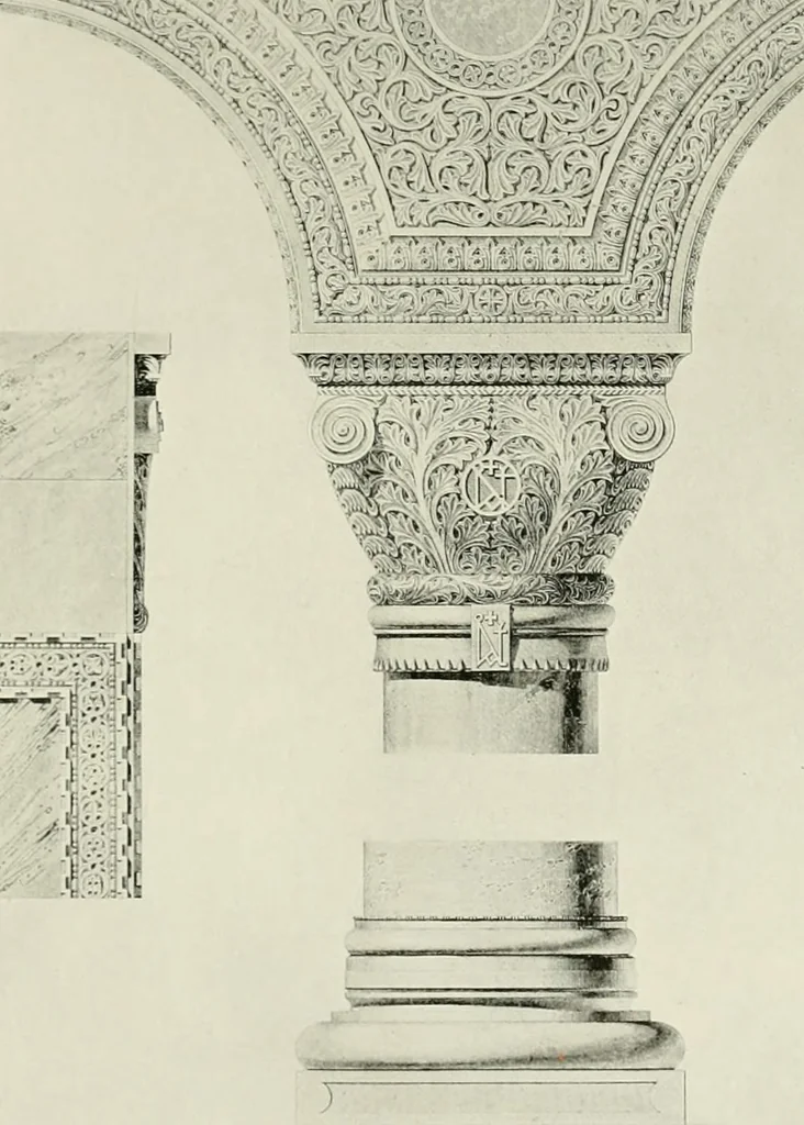 An illustration from Medieval architecture, its origins and development, with lists of monuments and bibliographies, 1912, leaf 224