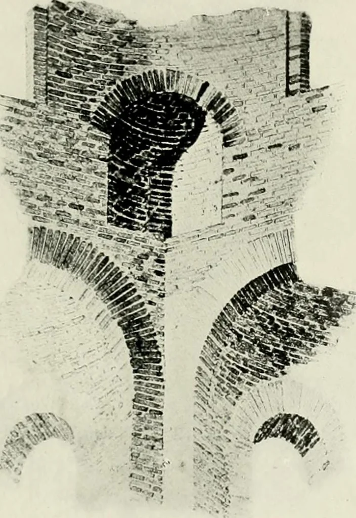 An illustration from Medieval architecture, its origins and development, with lists of monuments and bibliographies, 1912, leaf 244