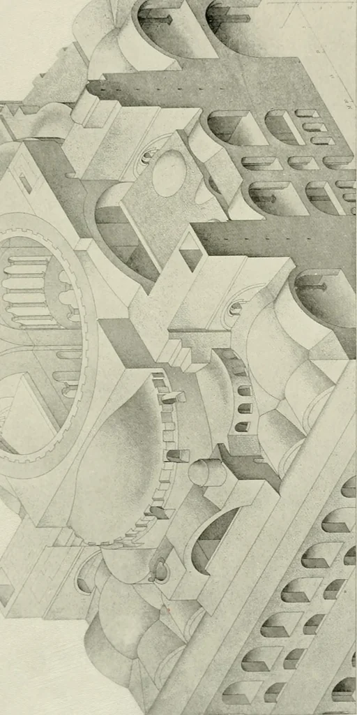 An illustration from Medieval architecture, its origins and development, with lists of monuments and bibliographies, 1912, leaf 248