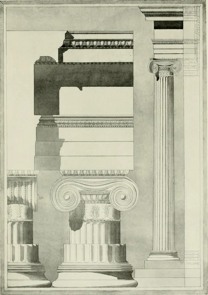 An illustration from Medieval architecture, its origins and development, with lists of monuments and bibliographies, 1912, leaf 26