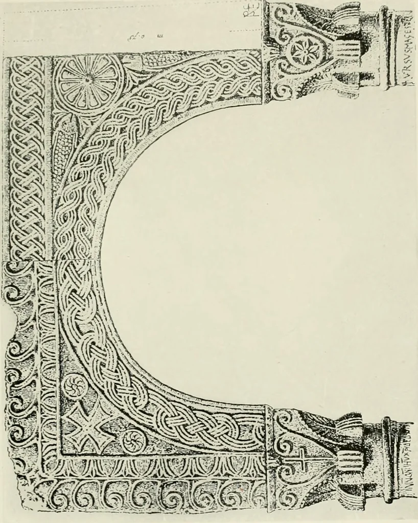 An illustration from Medieval architecture, its origins and development, with lists of monuments and bibliographies, 1912, leaf 282