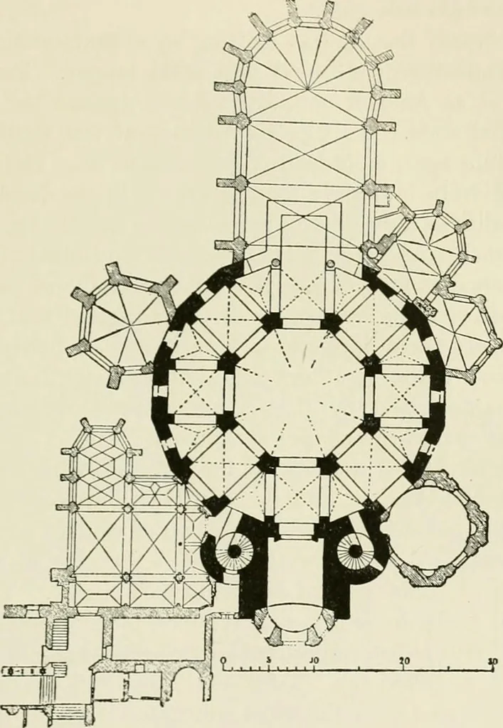 An illustration from Medieval architecture, its origins and development, with lists of monuments and bibliographies, 1912, leaf 288