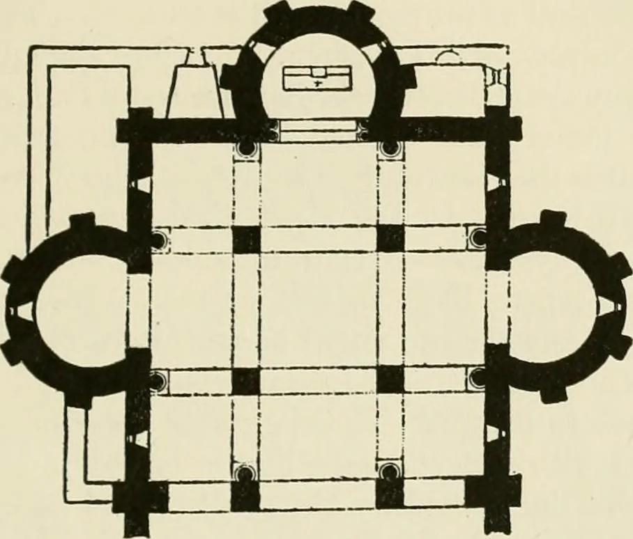 An illustration from Medieval architecture, its origins and development, with lists of monuments and bibliographies, 1912, leaf 306