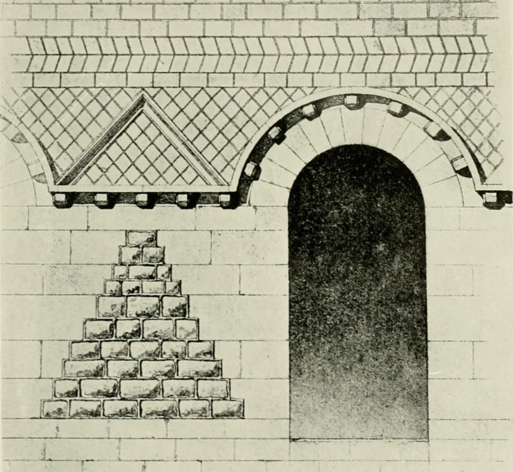 An illustration from Medieval architecture, its origins and development, with lists of monuments and bibliographies, 1912, leaf 332