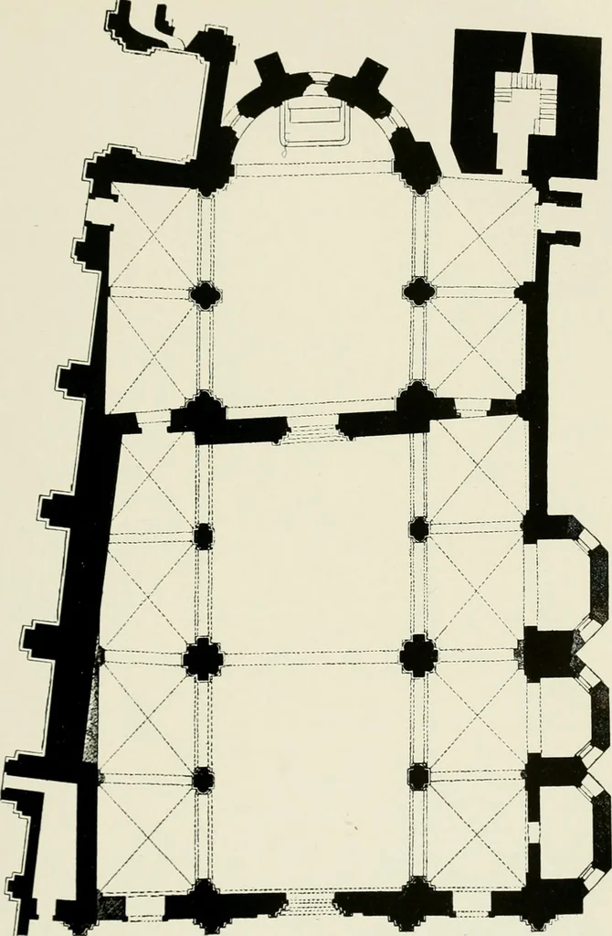 An illustration from Medieval architecture, its origins and development, with lists of monuments and bibliographies, 1912, leaf 372