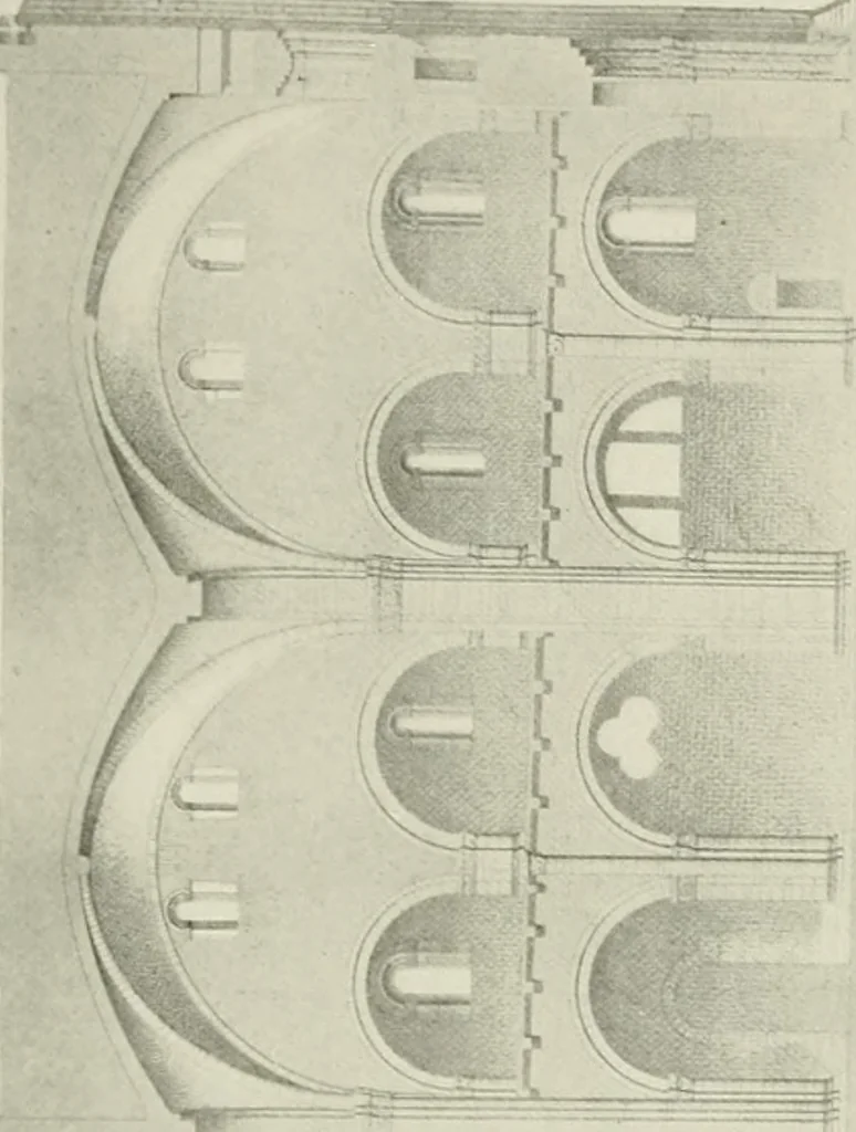 An illustration from Medieval architecture, its origins and development, with lists of monuments and bibliographies, 1912, leaf 380