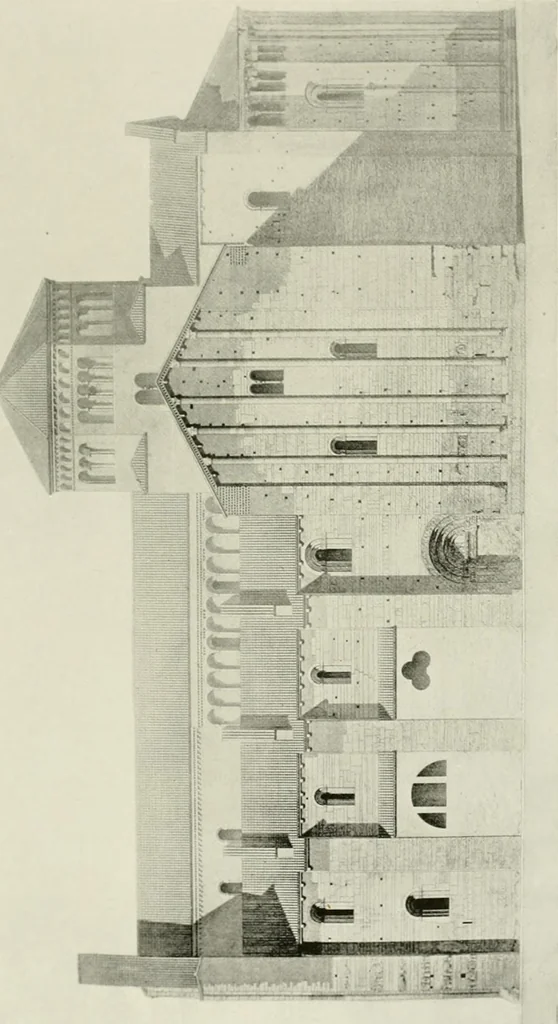 An illustration from Medieval architecture, its origins and development, with lists of monuments and bibliographies, 1912, leaf 384