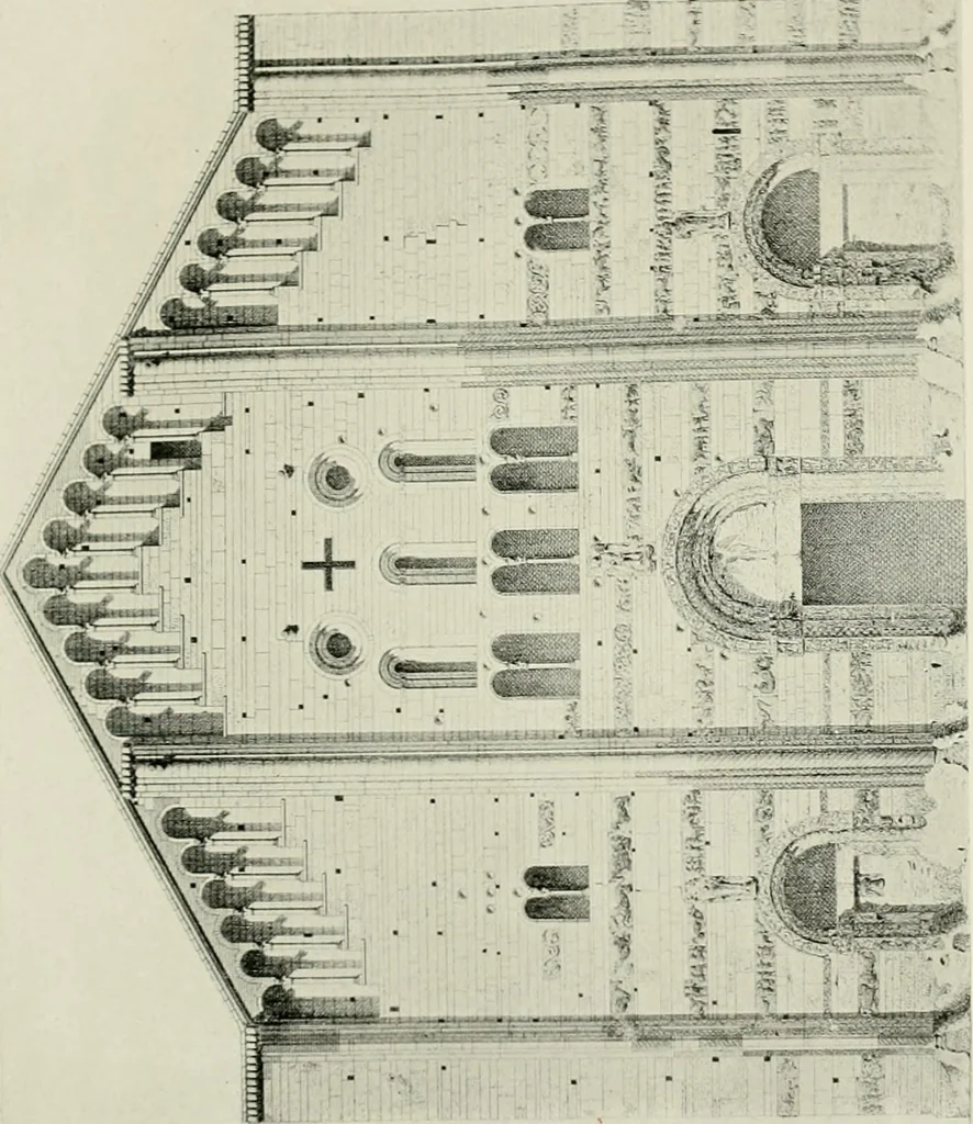 An illustration from Medieval architecture, its origins and development, with lists of monuments and bibliographies, 1912, leaf 400