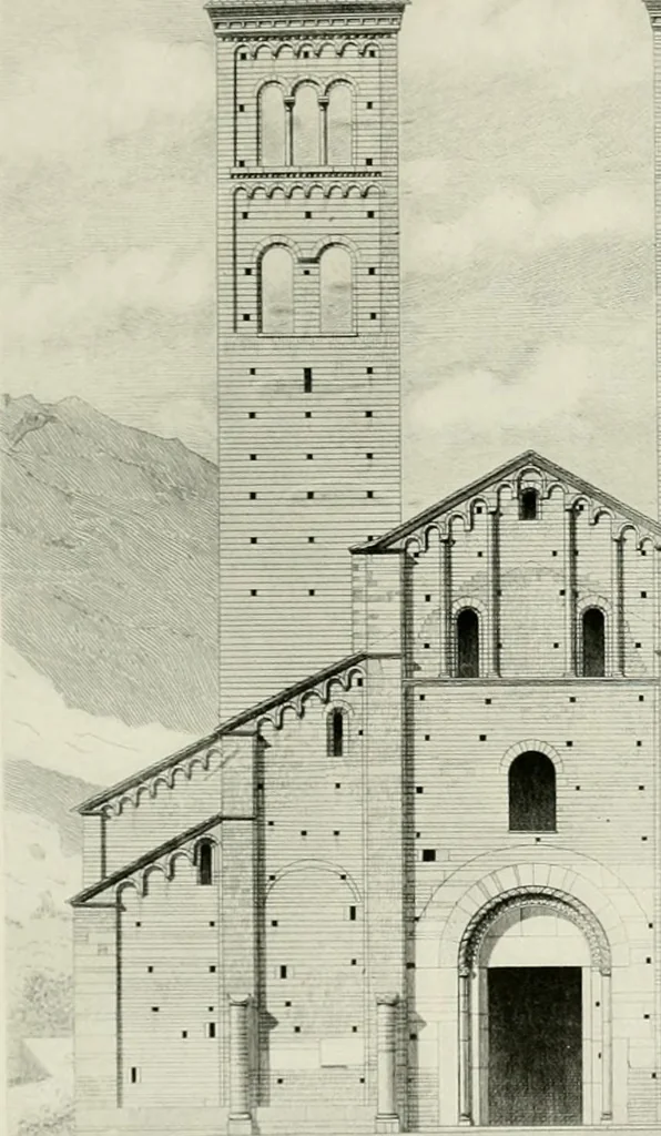 An illustration from Medieval architecture, its origins and development, with lists of monuments and bibliographies, 1912, leaf 402