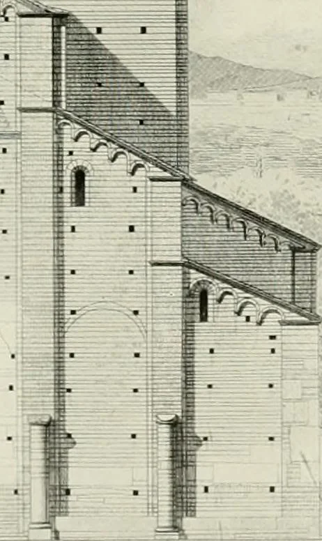 An illustration from Medieval architecture, its origins and development, with lists of monuments and bibliographies, 1912, leaf 402