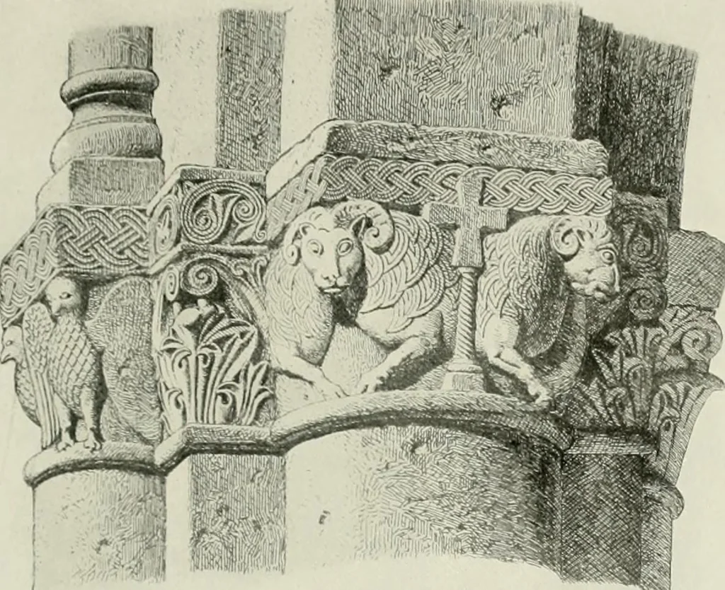 An illustration from Medieval architecture, its origins and development, with lists of monuments and bibliographies, 1912, leaf 408