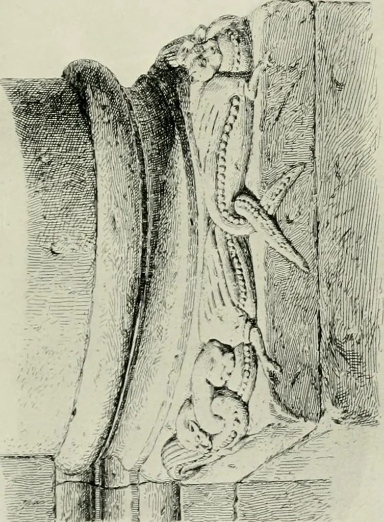 An illustration from Medieval architecture, its origins and development, with lists of monuments and bibliographies, 1912, leaf 414