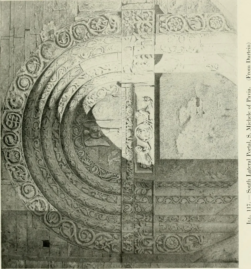 An illustration from Medieval architecture, its origins and development, with lists of monuments and bibliographies, 1912, leaf 420