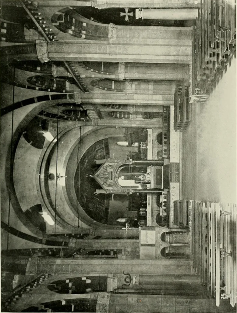 An illustration from Medieval architecture, its origins and development, with lists of monuments and bibliographies, 1912, leaf 424