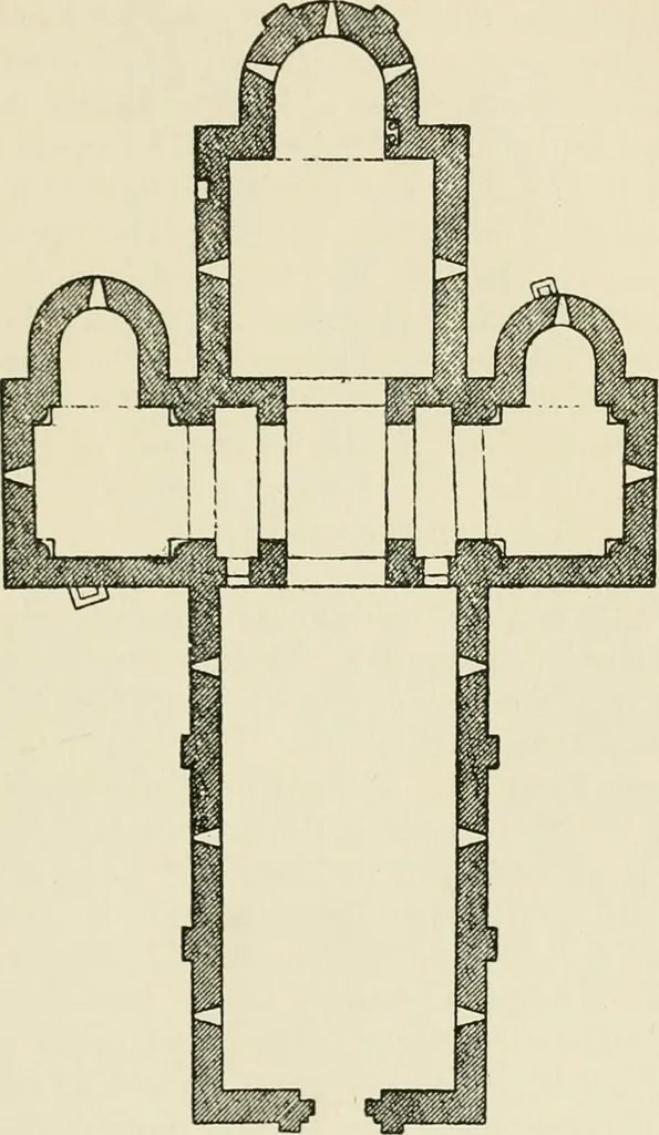 An illustration from Medieval architecture, its origins and development, with lists of monuments and bibliographies, 1912, leaf 446