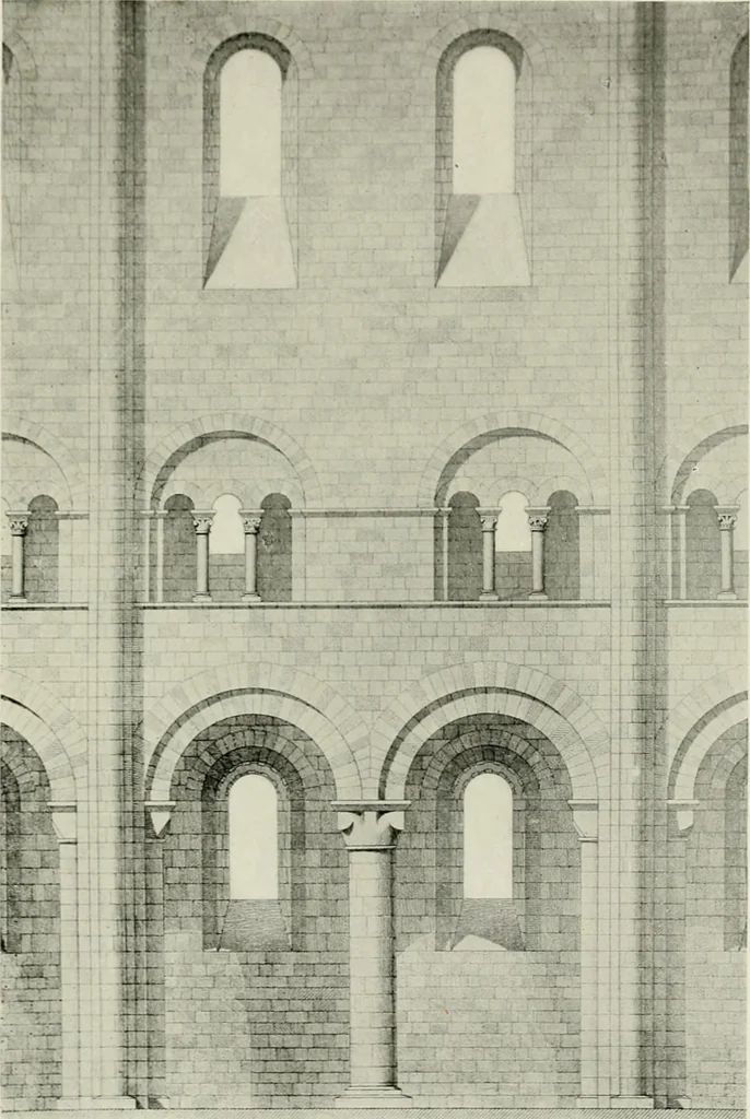 An illustration from Medieval architecture, its origins and development, with lists of monuments and bibliographies, 1912, leaf 456