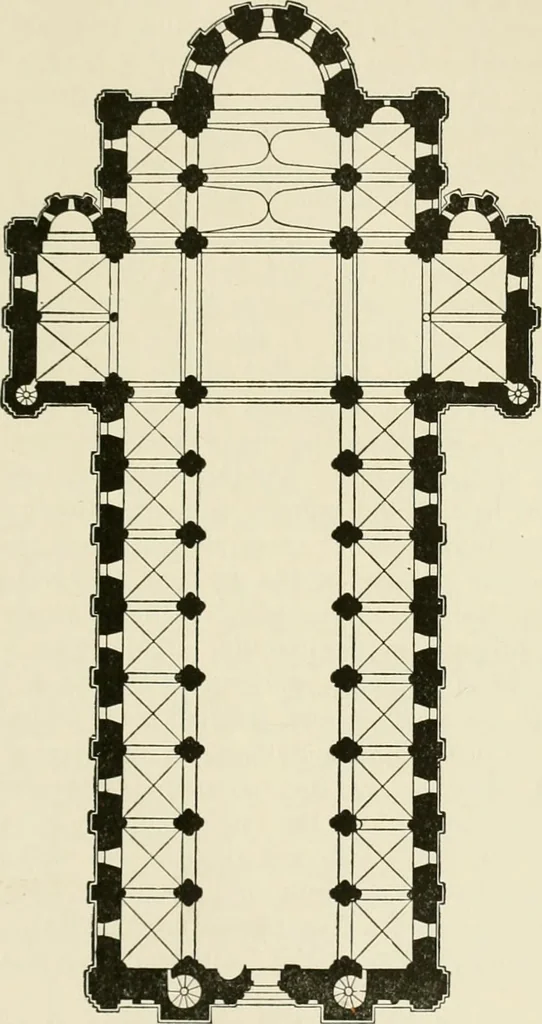 An illustration from Medieval architecture, its origins and development, with lists of monuments and bibliographies, 1912, leaf 468