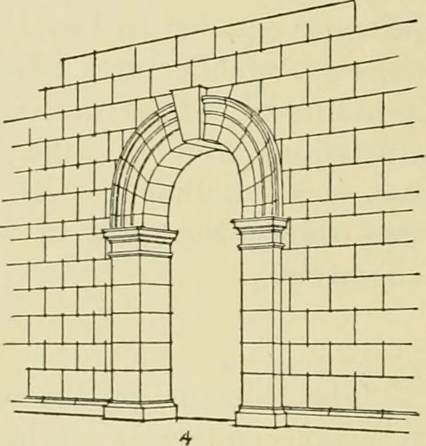 An illustration from Medieval architecture, its origins and development, with lists of monuments and bibliographies, 1912, leaf 47