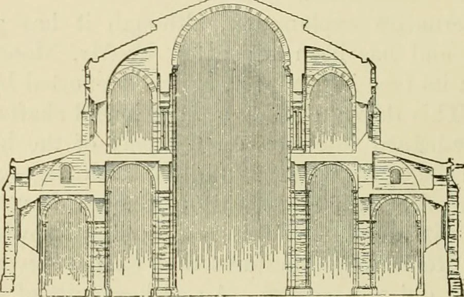 An illustration from Medieval architecture, its origins and development, with lists of monuments and bibliographies, 1912, leaf 479